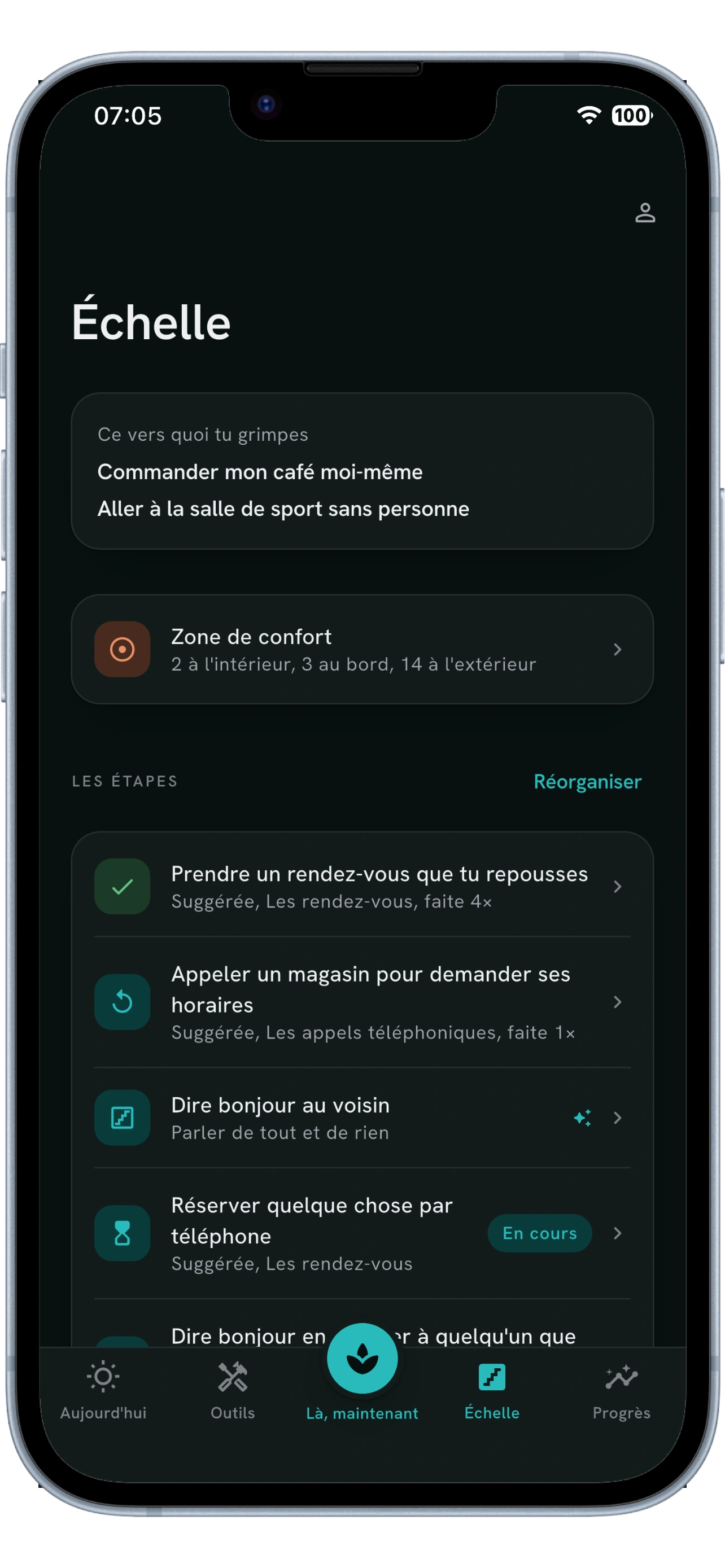 Ladder of small steps screen