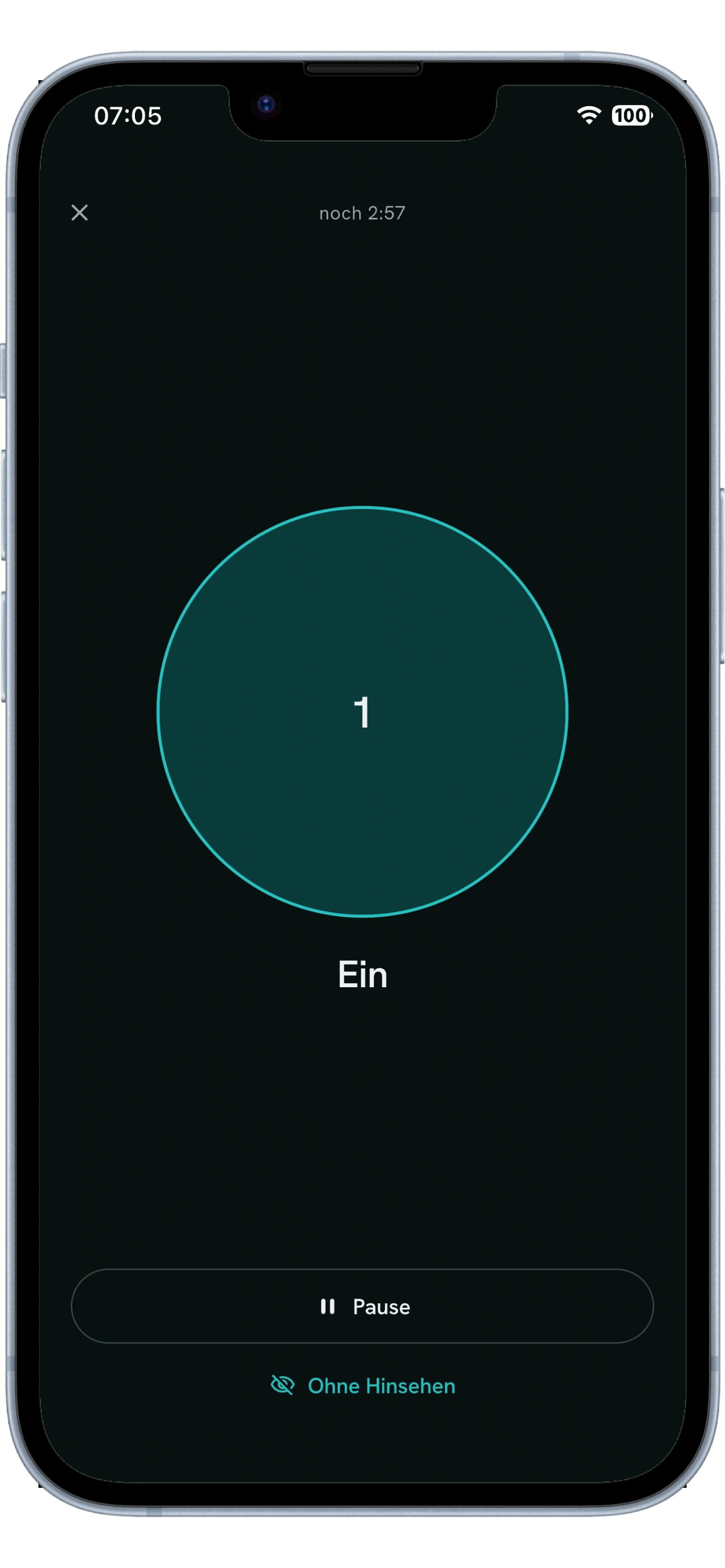 Breathing session screen